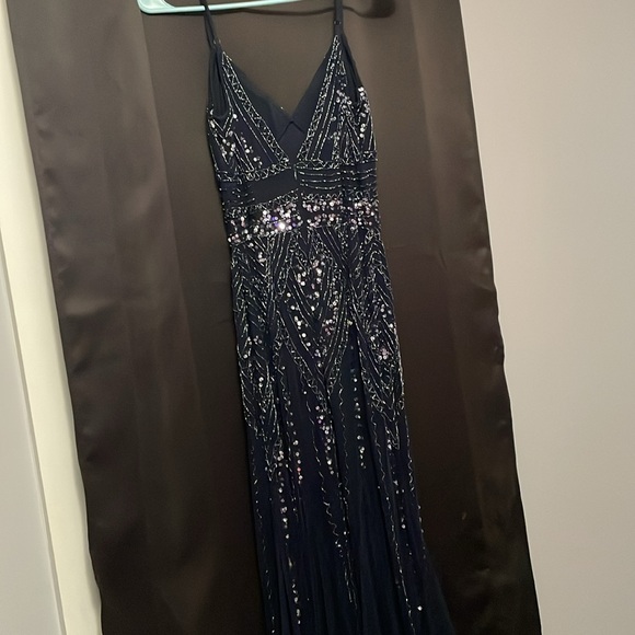 Marina Navy Blue Beaded Prom/Evening gown - Picture 5 of 5